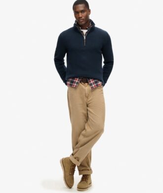 Cotton Classics Half-Zip Knitted Jumper