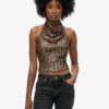 Cowl Halter Neck Sequin Top