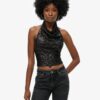 Cowl Halter Neck Sequin Top
