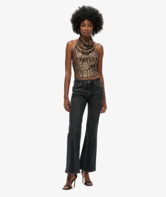 Cowl Halter Neck Sequin Top