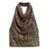 Cowl Halter Neck Sequin Top