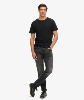 Crew Neck Slub Short Sleeved T-Shirt