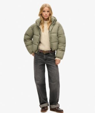 Cropped Cocoon Puffer Jacket