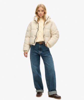 Cropped Cocoon Puffer Jacket