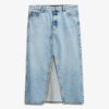 Denim Split Maxi Skirt