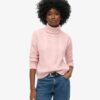 Drop Shoulder Cable Roll Neck Jumper