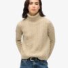 Drop Shoulder Cable Roll Neck Jumper