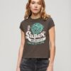 Embellished Poster Cap Sleeve T-Shirt