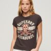 Embellished Poster Cap Sleeve T-Shirt