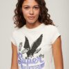 Embellished Poster Cap Sleeve T-Shirt