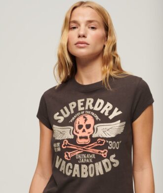 Embellished Poster Cap Sleeve T-Shirt