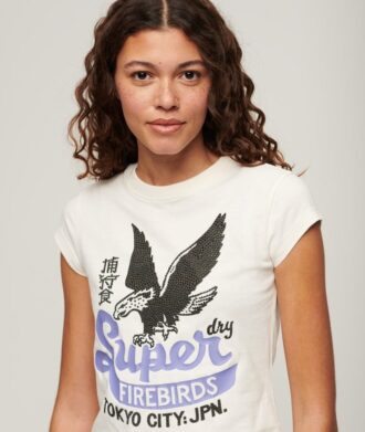 Embellished Poster Cap Sleeve T-Shirt