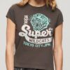 Embellished Poster Cap Sleeve T-Shirt