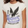 Embellished Poster Cap Sleeve T-Shirt
