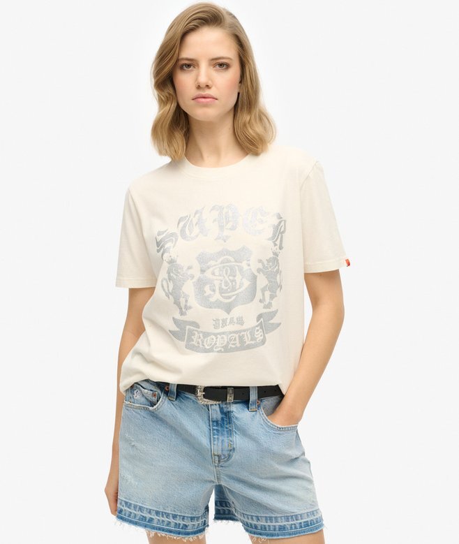 Embellished Varsity Relaxed T-Shirt Embellished Varsity Relaxed T-Shirt