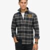 Embroidered Check Overshirt