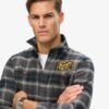 Embroidered Check Overshirt