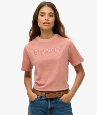 Embroidered Core Logo Boxy Loose T-Shirt