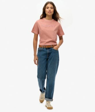 Embroidered Core Logo Boxy Loose T-Shirt