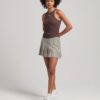 Embroidered Rib Skinny Racer Tank