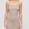 Embroidered Rib Strappy Dress