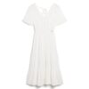 Embroidered Tiered Midi Dress