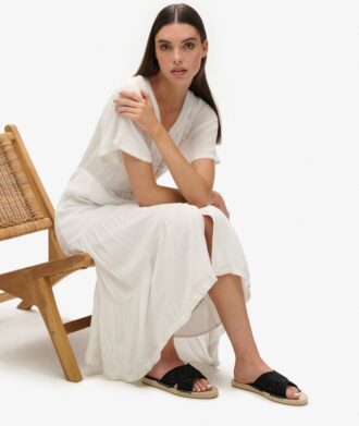 Espadrille Cross Strap Sliders