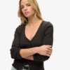 Essential Button Through Long Sleeve Top