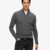 Essential Embroidered Knit Half Zip Jumper