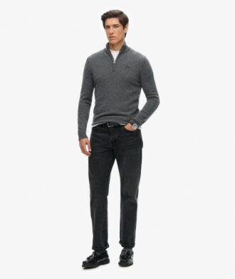 Essential Embroidered Knit Half Zip Jumper