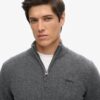 Essential Embroidered Knit Half Zip Jumper