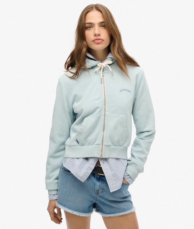 Essential Logo Cropped Zip Hoodie Essential Logo Cropped Zip Hoodie