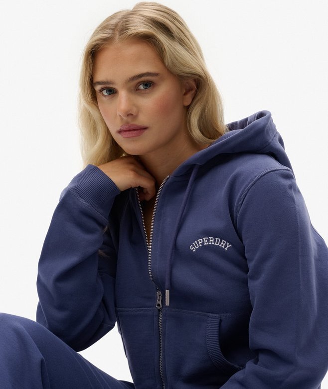 Essential Logo Cropped Zip Hoodie Essential Logo Cropped Zip Hoodie
