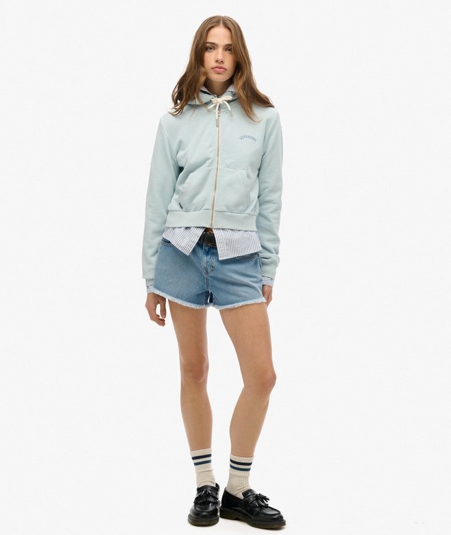 Essential Logo Cropped Zip Hoodie Essential Logo Cropped Zip Hoodie