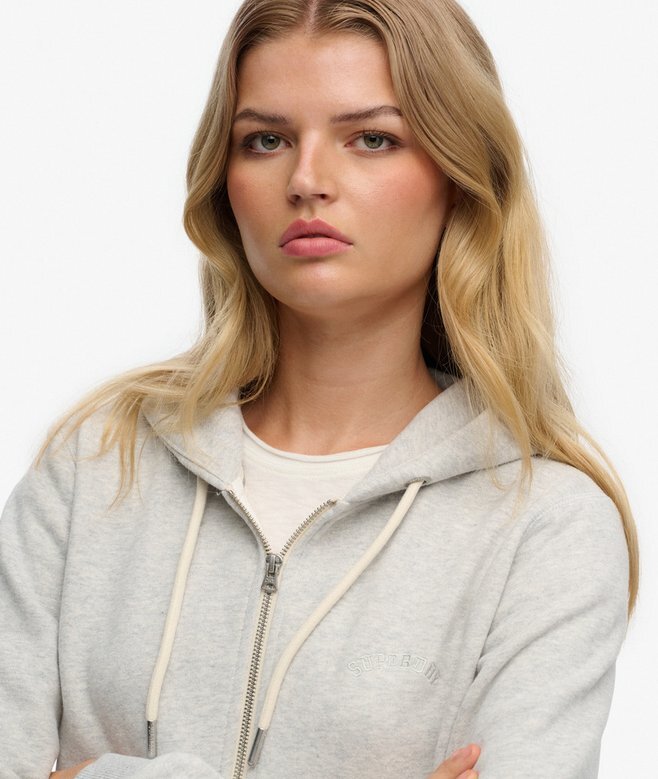 Essential Logo Cropped Zip Hoodie Essential Logo Cropped Zip Hoodie