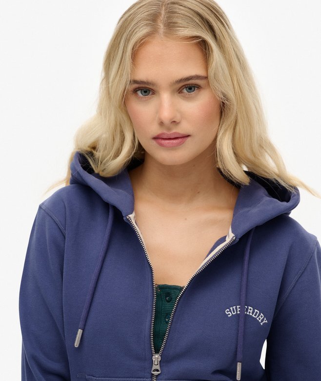 Essential Logo Cropped Zip Hoodie Essential Logo Cropped Zip Hoodie
