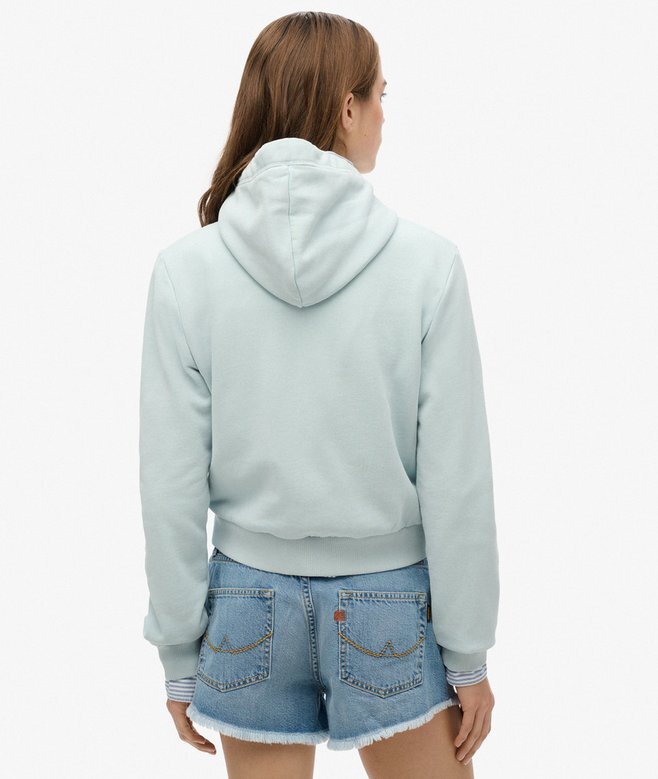 Essential Logo Cropped Zip Hoodie Essential Logo Cropped Zip Hoodie