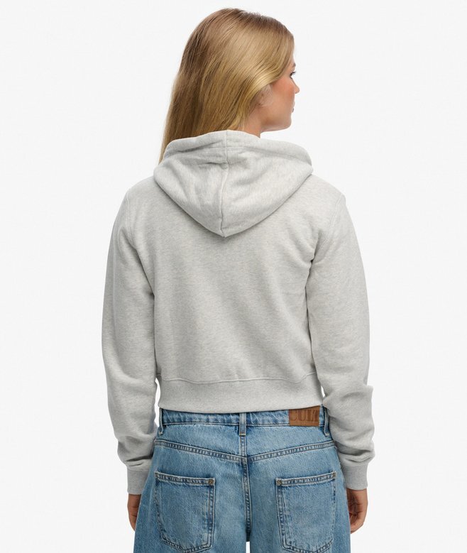 Essential Logo Cropped Zip Hoodie Essential Logo Cropped Zip Hoodie