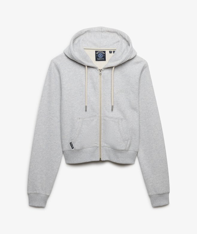Essential Logo Cropped Zip Hoodie Essential Logo Cropped Zip Hoodie