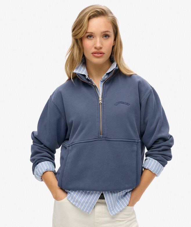Essential Logo Oversized Half Zip Sweatshirt Essential Logo Oversized Half Zip Sweatshirt