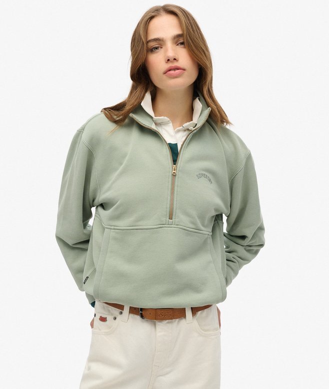 Essential Logo Oversized Half Zip Sweatshirt Essential Logo Oversized Half Zip Sweatshirt