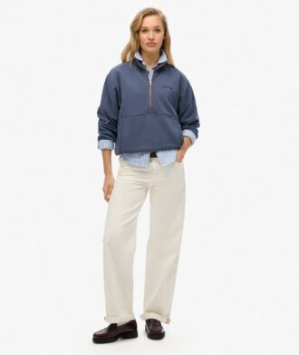 Essential Logo Oversized Half Zip Sweatshirt