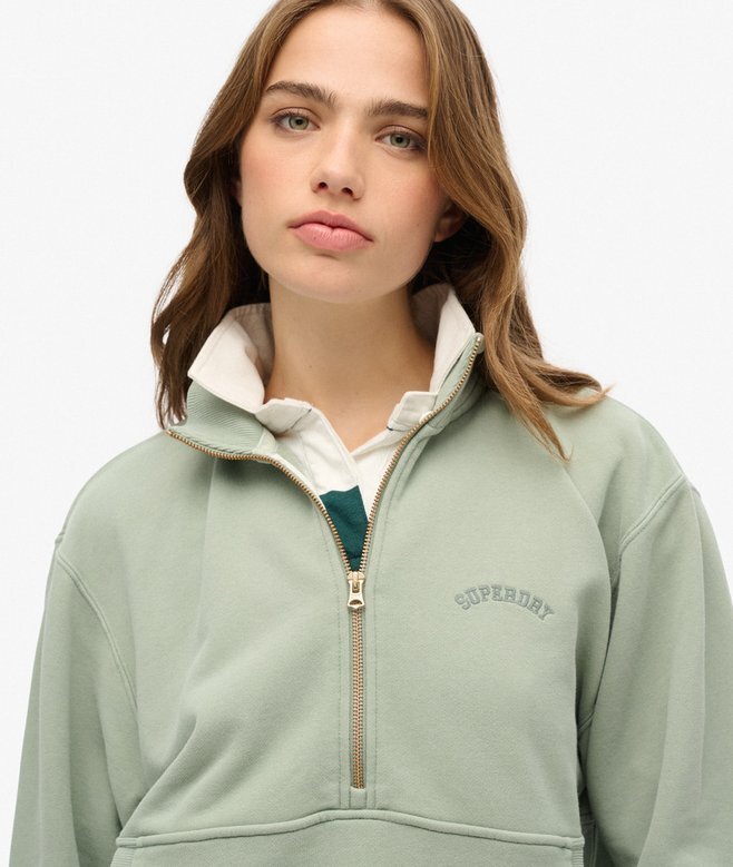 Essential Logo Oversized Half Zip Sweatshirt Essential Logo Oversized Half Zip Sweatshirt