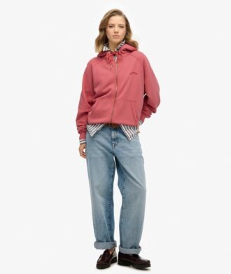 Essential Logo Oversized Raglan Zip Hoodie