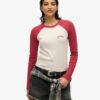 Essential Logo Ribbed Baseball Long Sleeve Top