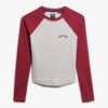 Essential Logo Ribbed Baseball Long Sleeve Top
