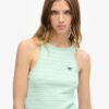 Essential Logo Striped Racer Vest Top