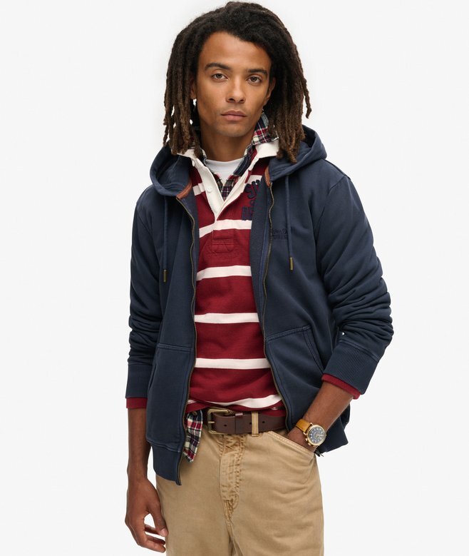 Essential Logo Washed Zip Hoodie Essential Logo Washed Zip Hoodie