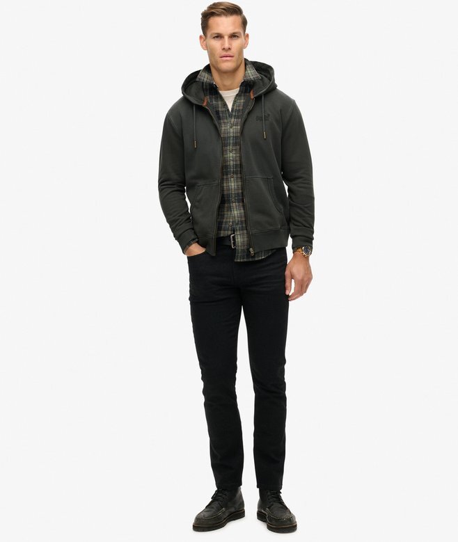 Essential Logo Washed Zip Hoodie Essential Logo Washed Zip Hoodie