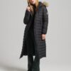 Faux Fur Hooded Longline Light Padded Puffer Coat